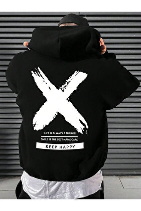 Unisex Keep Happy Written Sweatshirt