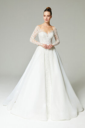 Hermione Long Sleeve Sequin Lace Wedding Dress
