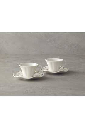 طقم فناجين قهوة من البورسلين المريح مكون من 4 قطع لشخصين باللون الأخضر والأزرق