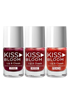 مجموعة ألوان مكونة من 3 قطع لتلوين الشفاه والخد من Procsin Kiss & Bloom
