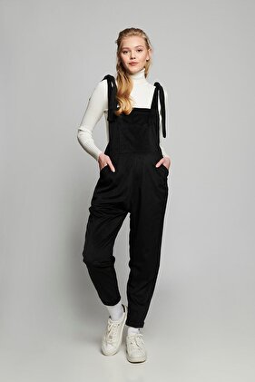 Johana Siyah Konforlu Kadife Hamile Salopet