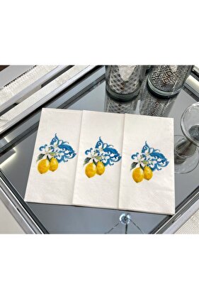 Desenli Limon Sunum Peçetesi 16'lı