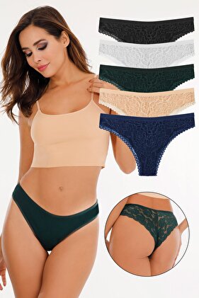 Női brazil csipkés alsónadrág 5 darabos szett - Kts2014 VEGYES