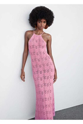 Tığ Işlemeli Uzun Elbise