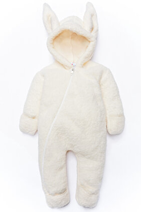 بذلة أرنب شتوية من القطيفة بسحاب للفتيات والرضع والأطفال