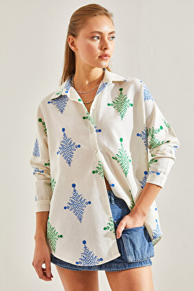 Women's Multi Patterned Linen Shirt60131019