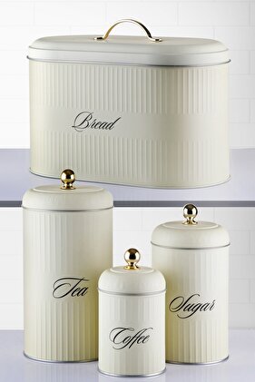 مجموعة تخزين معدنية مكونة من 4 قطع