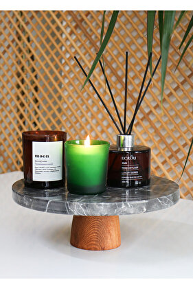 حامل كيك رخام طبيعي 28 سم، حامل كيك بأرجل خشبية، عرض رخام، سماكة 2 سم