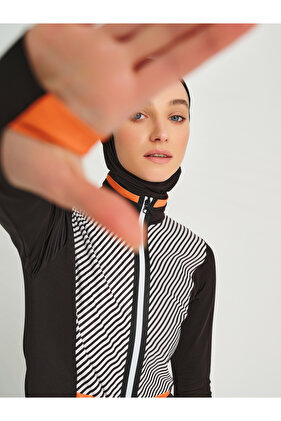 Waterproof Zipper Decorated Hijab Swimsuit