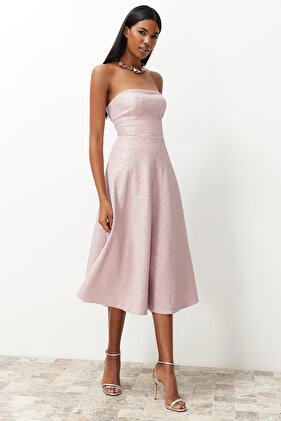 فستان سهرة أنيق منسوج - A-Cut TPRSS24EL00160