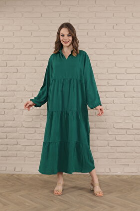 Women's long sleeve plus size woven dress