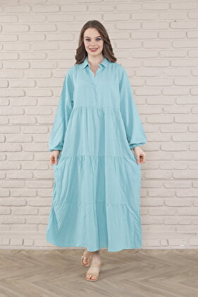 فستان نسائي منسوج بأكمام طويلة مقاس كبير