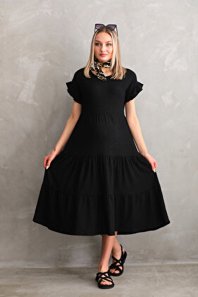 فستان طويل منسوج للحوامل والحوامل