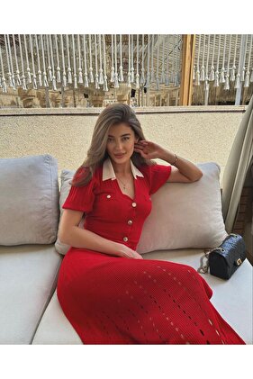 فستان نسائي تريكو طول ماكسي