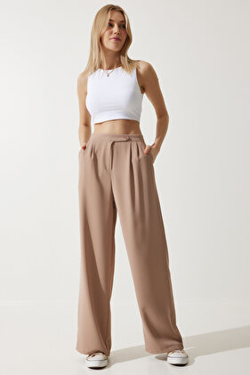 Women's Biscuit Loose Palazzo Trousers RV00191
