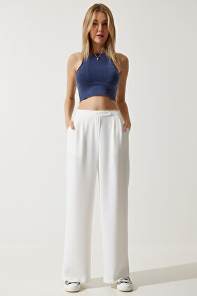 Women's Off-White Loose Palazzo Trousers RV00191