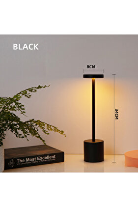 مصباح طاولة معدني بسيط LED قابل لإعادة الشحن يعمل باللمس بثلاثة ألوان بجانب السرير شريط إضاءة محيط إبداعي...