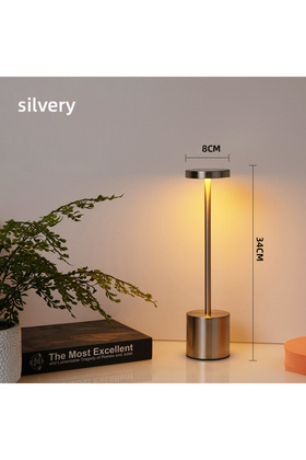 مصباح طاولة معدني بسيط LED قابل لإعادة الشحن يعمل باللمس بثلاثة ألوان بجانب السرير شريط إضاءة محيط إبداعي...