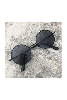 Unisex Siyah Yuvarlak Gözlük