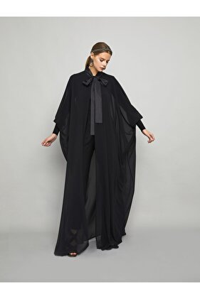 Women's Black Chiffon Cape