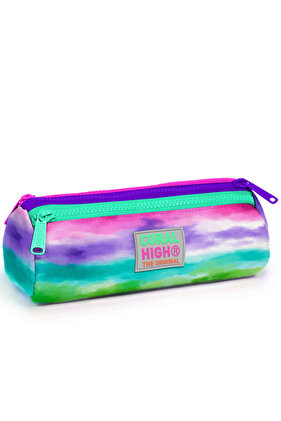 Kids Colorful Batik Patterned Three Compartment Pencil Bag 22039