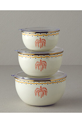 حاوية تخزين المينا لشجرة الكرنفال باللون الوردي