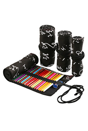 24 ثقوب لفة الفن مقلمة الكورية نمط قماش طالب حقيبة أقلام رصاص فرشاة الطلاء حامل الفن ستيد...