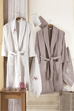 طقم روب حمام قطن 8 قطع | طقم روب حمام | مجموعة المهر