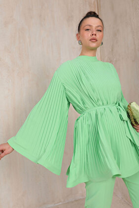 Light Green Pleated Set - 49-9308