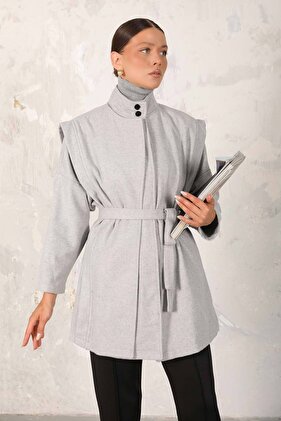 32-6501 Model GRAY Short Stamp Coat