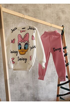 طقم بدلة رياضية من القطن المضلع بثلاثة خيوط - طقم سفلي وعلوي