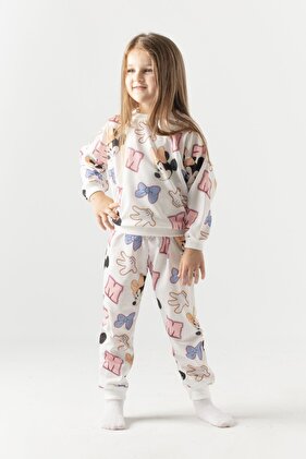 طقم سويت شيرت رياضي للأطفال مطبوع عليه أبطال ديزني من قطعتين