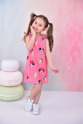 فستان بناتي صيفي مطبوع بحمالات