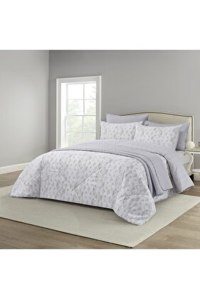 طقم سرير مزدوج 6 قطع - رمادي 279 × 243 سم