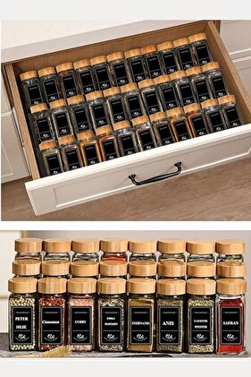 وعاء توابل مكون من 12 قطعة، وعاء توابل برأس موزع زاوية، ملصق بغطاء من الخيزران سعة 120 مل