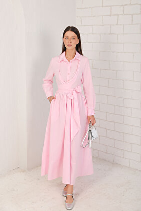 Tie-Up Pink Dress - 3-3127