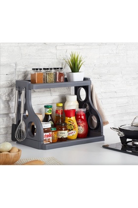 Anthracite Countertop Elegance Organizer - 35x45 Plastic Kitchen Organizer