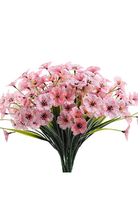 18 زهرة صناعية زهور صناعية باقة نباتات مقلدة لديكور المنزل مزهرية ديكور Grden ...