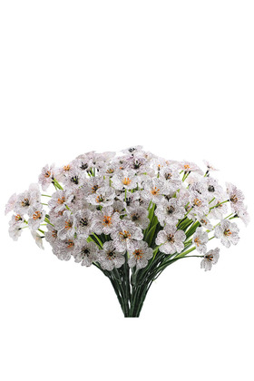 18 زهرة صناعية زهور صناعية باقة نباتات مقلدة لديكور المنزل مزهرية ديكور Grden ...