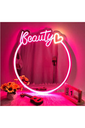 'Beauty' Neon Işıklı Ayna
