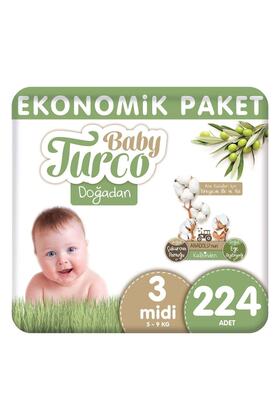 Doğadan حفاضات أطفال عبوة اقتصادية ميدي مقاس 3 224 قطعة