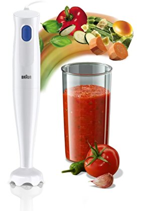 خلاط يدوي 450 واط، سرعة واحدة، خفيف الوزن، خالي من مادة BPA، آمن للاستخدام في غسالة الأطباق، بلاستيك - MQ 10,001