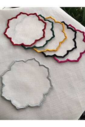 مجموعة من 6 مناديل كوكتيل عادية من Galataistanbul |   نموذج جديد ملون رمادي