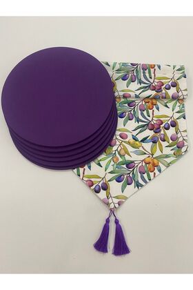 مجموعة أطباق عداء أوراق الشجر الملونة الزيتونية