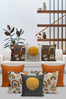 طقم غطاء وسادة مكون من 8 قطع بنمط بوهيمي ونمط إسكندنافي