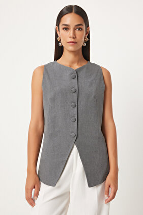 Anthracite Sleeveless Women's Vest - TO00147