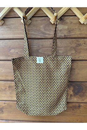 Fimu Çiçekli Kahve Körüklü Bez Çanta