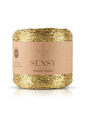 Premium 320 M Simli Metalik Ip Parlak Çanta Rafya Supla Ip Metalik Bükümlü Ip 250 Gr Altın