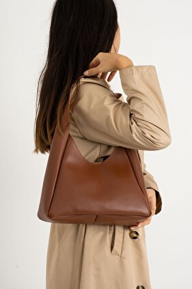 حقيبة مكياج بسحاب من الجلد الصناعي - حقيبة يد وكتف مع إغلاق بالإطباق