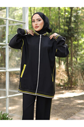 Zippered Hijab Tracksuit Set - Set of Two